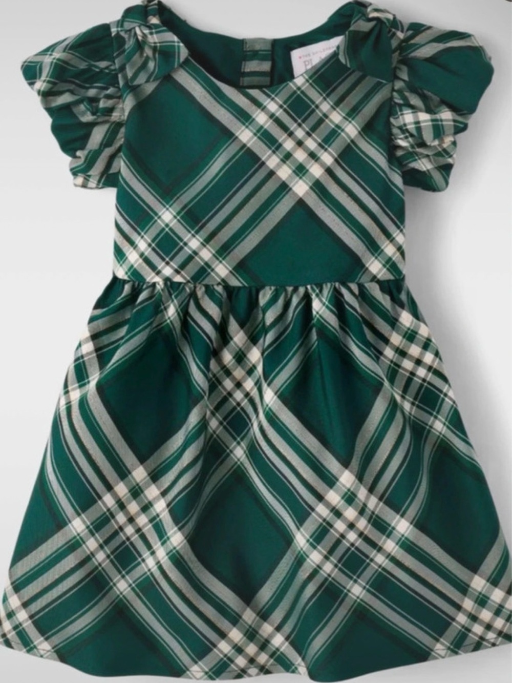 The children's place Plaid Satin Fit And Flare Dress size 4